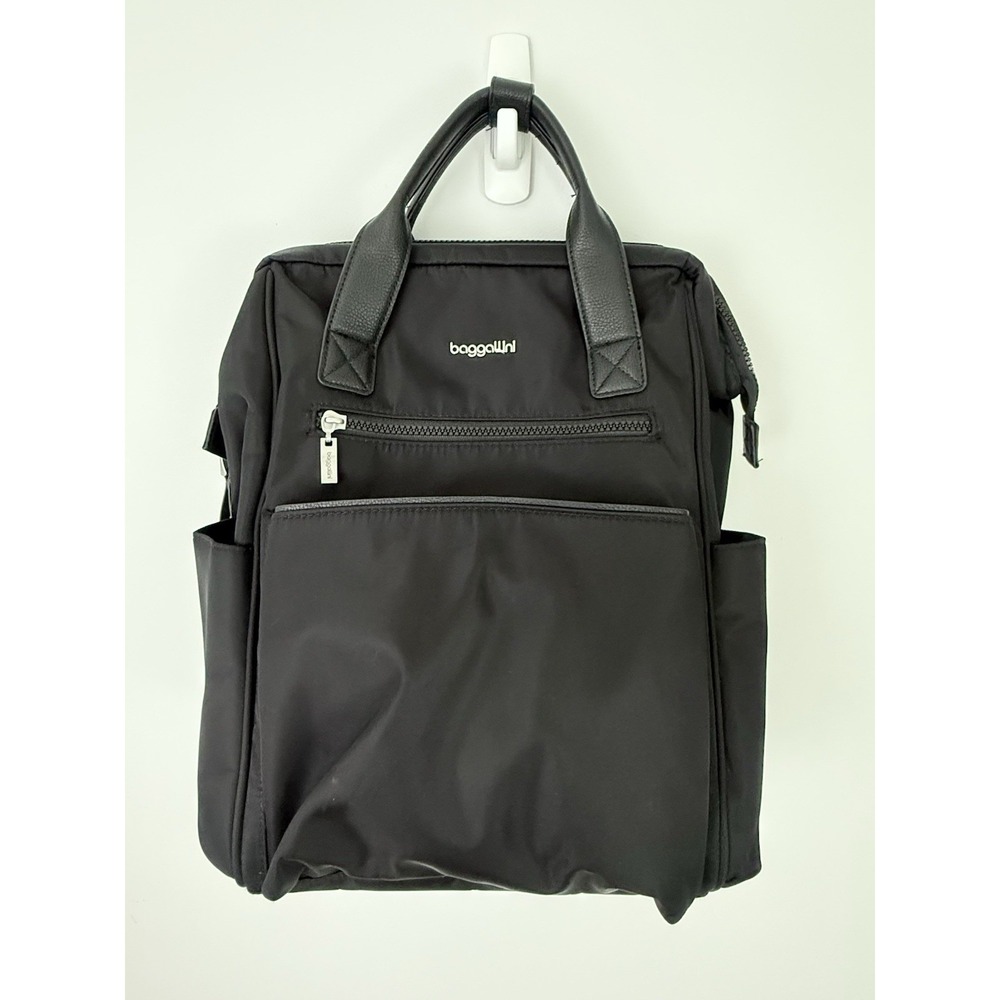 BAGGALLINI Soho Backpack Black Travel Work School Water Resistant Laptop Mint! - Picture 4 of 16